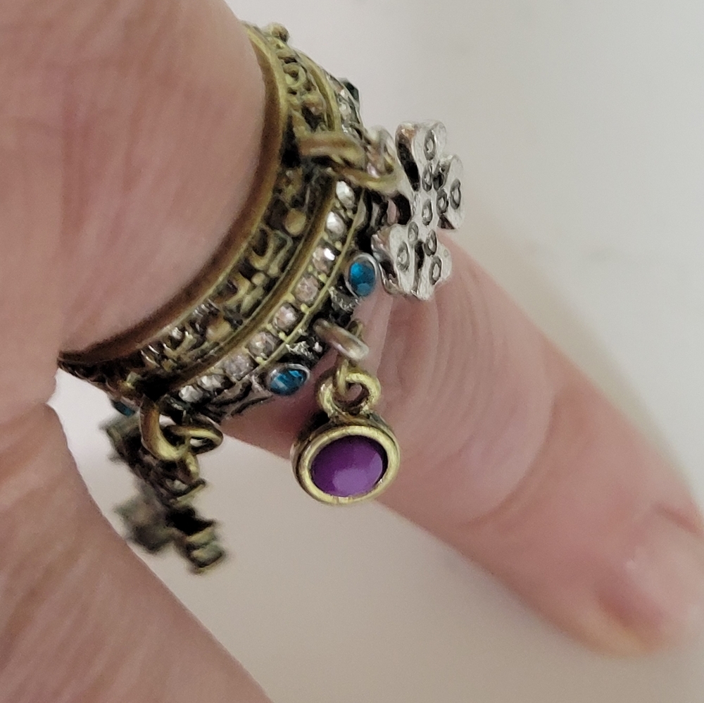 3pc Stackable Ring Set In Bronze. Cross Shamrock … - image 4